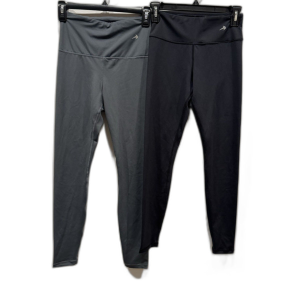 CompressionZ Leggings 2 Pairs Black Gray Solid High Rise Stretch Womens sz Small - Picture 1 of 11